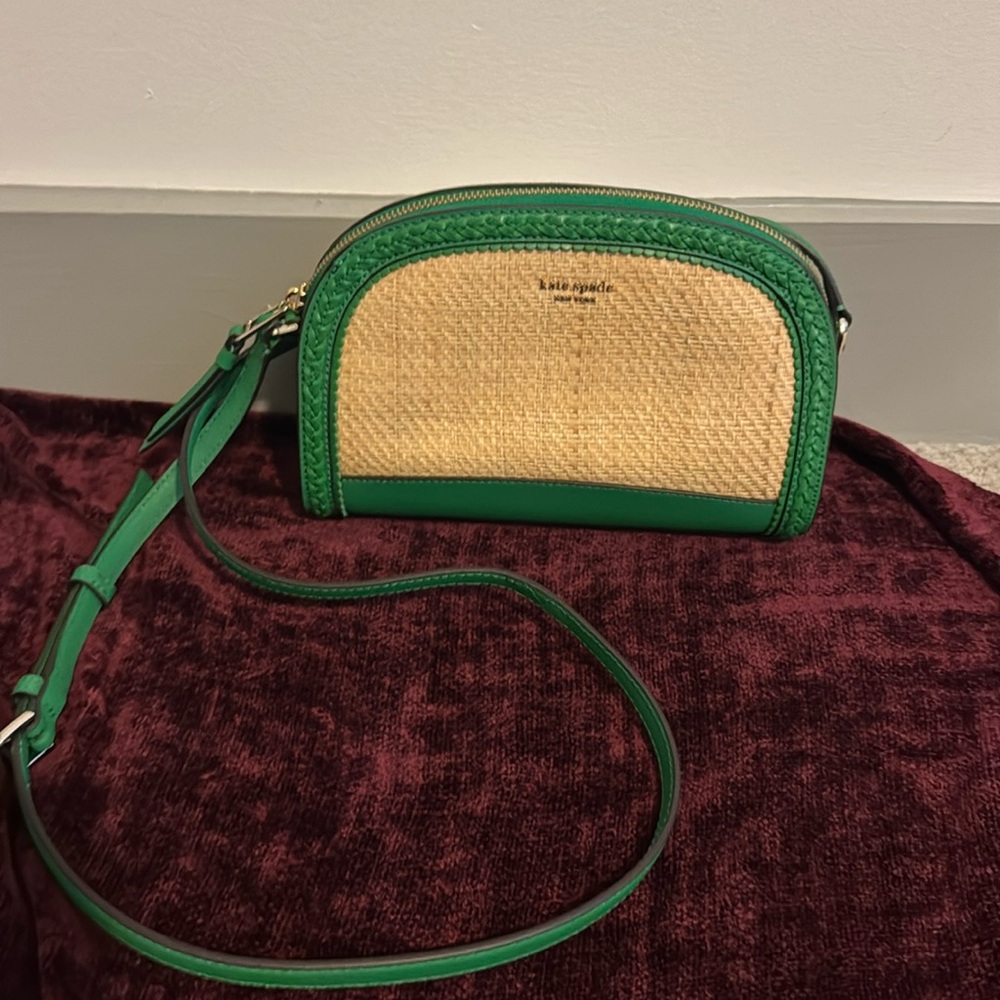 Kate Spade Green and Tan Crossbody Bag
